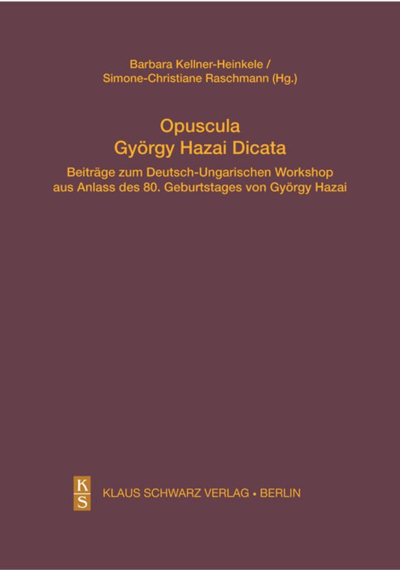 Front cover_Opuscula György Hazai Dicata