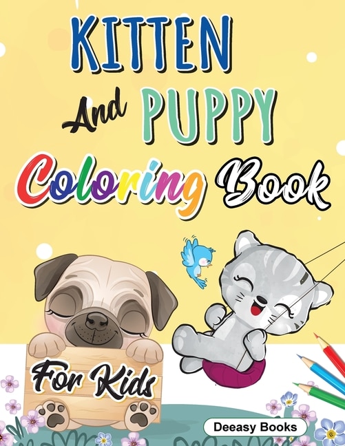 Couverture_Kitten And Puppy Coloring Book for kids
