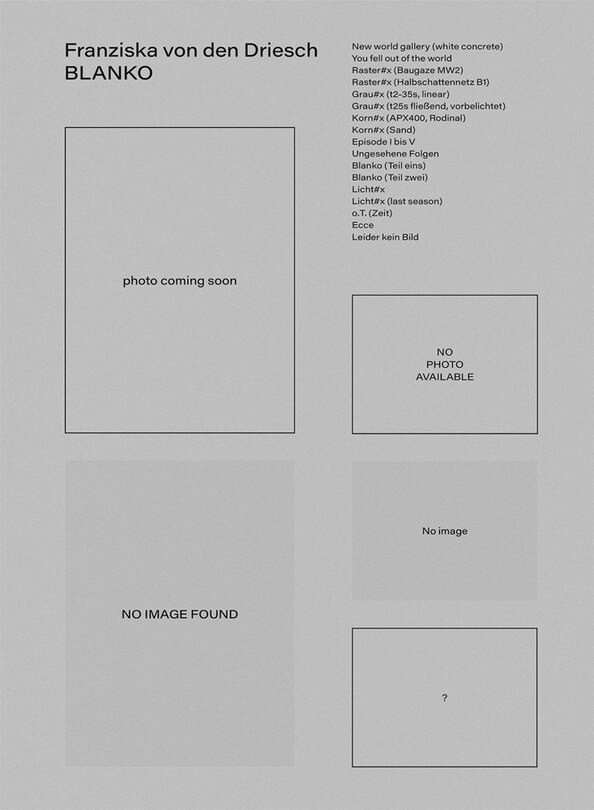 Front cover_Franziska von den Driesch: Blanko