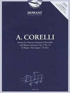 Front cover_Corelli: Sonata For Descant (soprano) Recorder & Basso Continuo Op. 5, No. 10 D Major