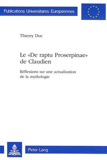 Front cover_Le �De raptu Proserpinae� de Claudien