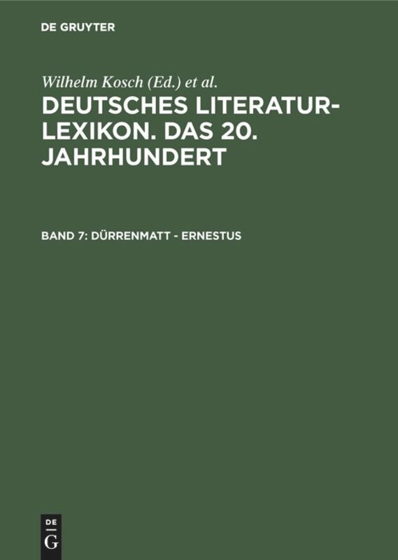 Front cover_Dürrenmatt - Ernestus