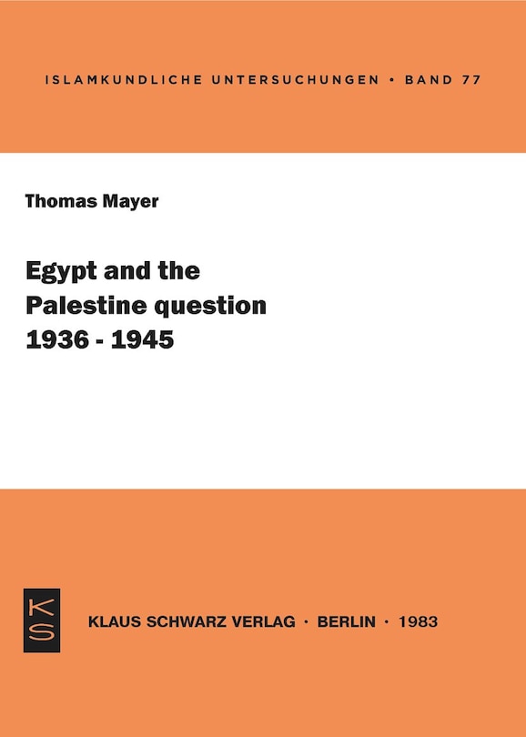 Couverture_Egypt and the Palestine question (1936-1945)