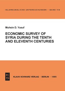 Front cover_Economic Survey of Syria during the Tenth and Eleventh Centuries