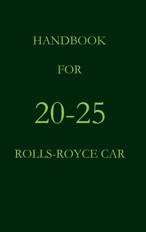 Couverture_Handbook for the 20-25 Rolls-Royce Car