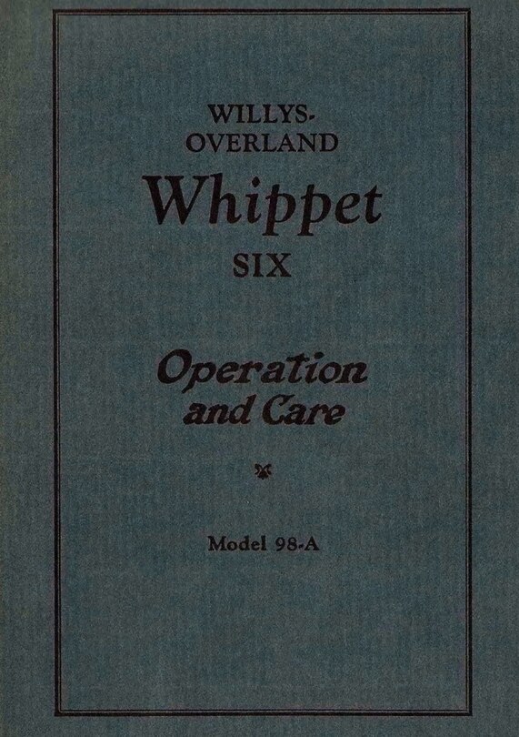 Front cover_Willys Overland Whippet Six - Operation and Care
