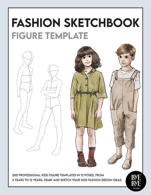 Front cover_Fashion Sketchbook Kids Figure Template