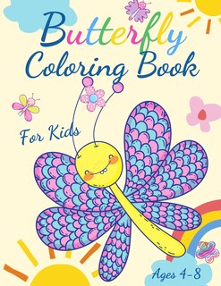 Front cover_Butterfly Coloring Book For Kids Ages 4-8