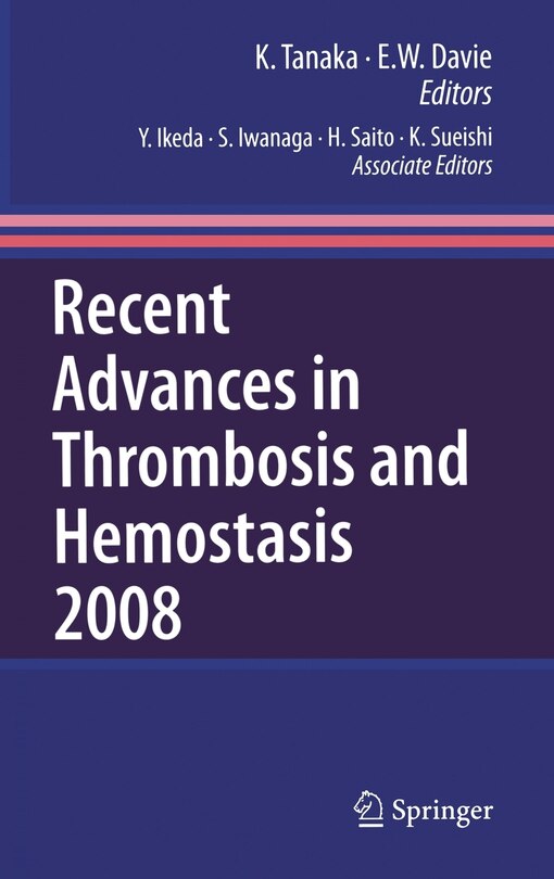 Couverture_Recent Advances in Thrombosis and Hemostasis