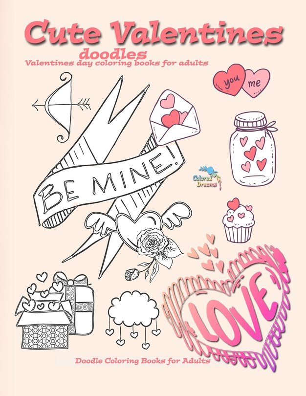 Front cover_Cute Valentines doodles valentines day coloring books for adults