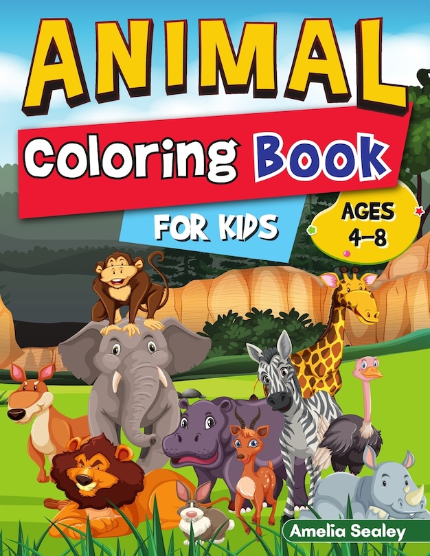 Front cover_Easy and Fun Animal Designs Coloring Book for Kids