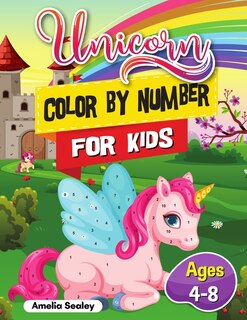 Front cover_Unicorn Color by Number Activity Book for Kids