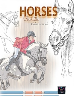 Front cover_Realistic horses coloring book