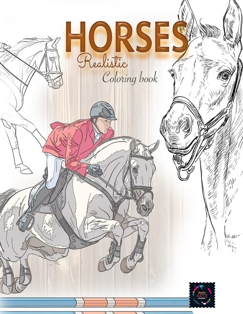 Front cover_Realistic horses coloring book