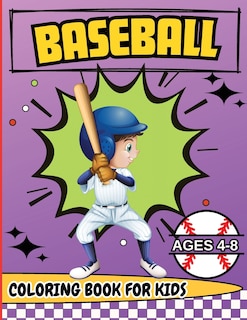 Front cover_Baseball Coloring Book for Kids Ages 4-8