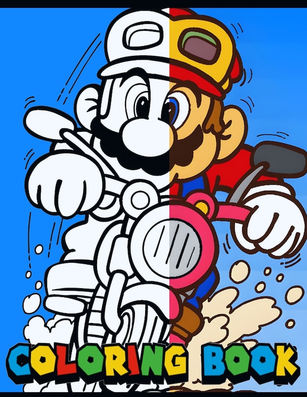 Front cover_Super Mario Coloring Book for Kids with Fun Pages of Mario and Friends