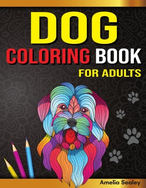 Front cover_Amazing Dogs Adult Coloring Book