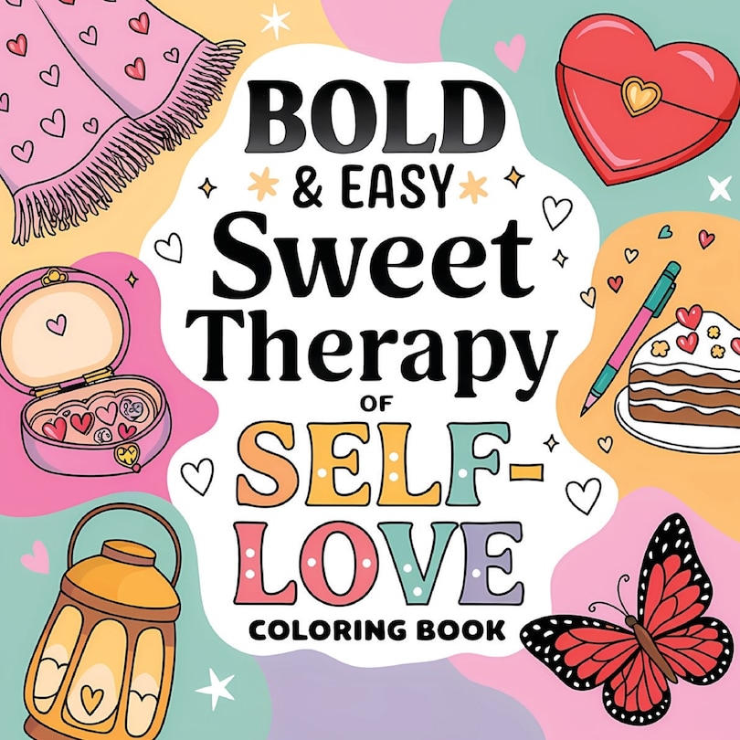Front cover_Sweet Therapy of Self Love Coloring Book for Women