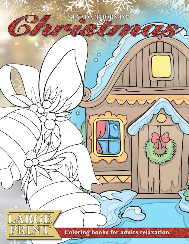 Front cover_Large Print Coloring Books For Adults Relaxation Christmas