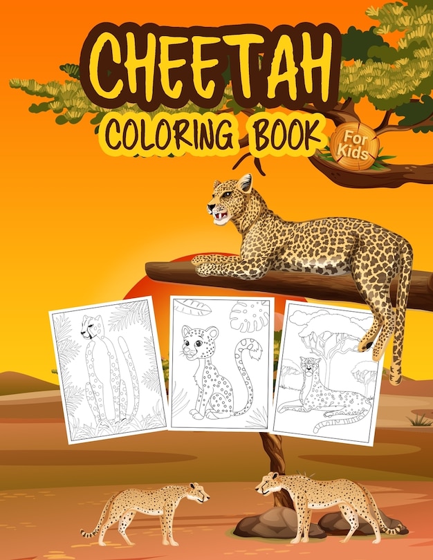 Front cover_Cheetah Coloring Book for Kids