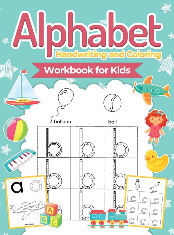 Front cover_Alphabet Handwriting and Coloring Workbook For Kids