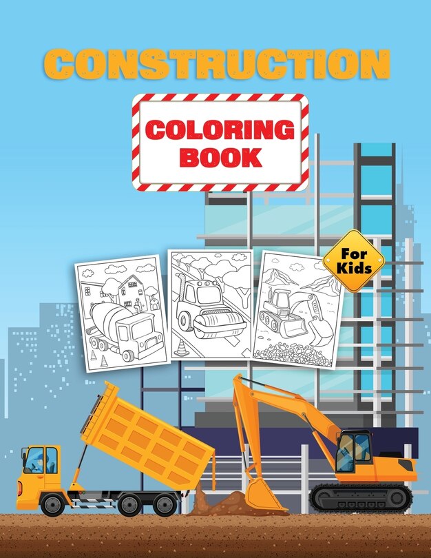 Front cover_Construction Coloring Book For Kids