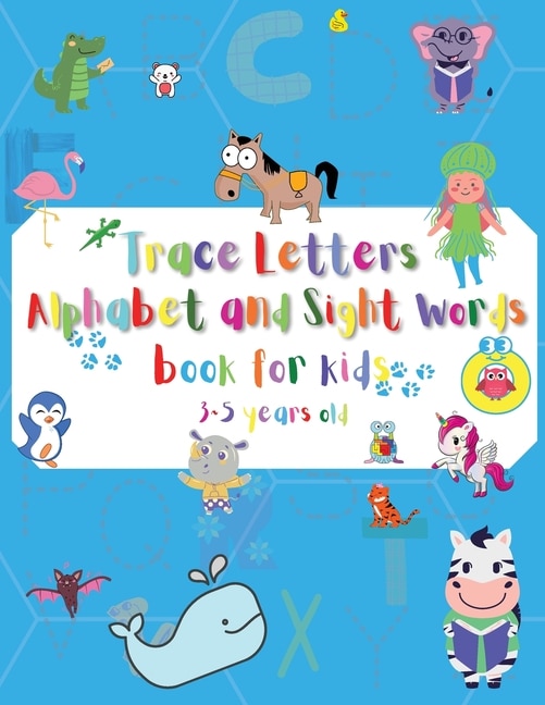 Letter Tracing Alphabet and Sight Words for kids 3-5 years old: Letters A-Z and Sight words tracing, Cursive writing workbook for Preschool, Kindergarten and Kids 3-5 years. Interactive exercises: Color, Search Words, Mazes