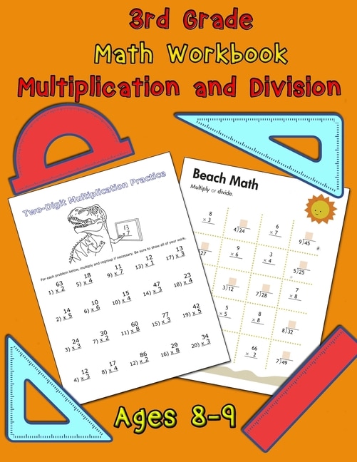 Front cover_3rd Grade Math Workbook - Multiplication and Division - Ages 8-9