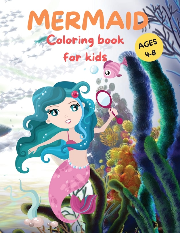 Front cover_Amazing Mermaid Coloring Book For kids Ages 4-8