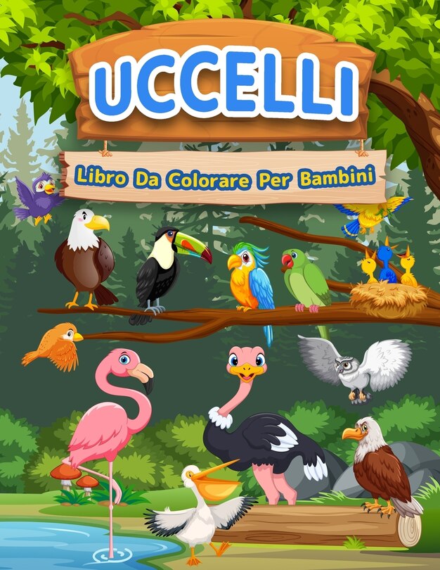Front cover_Libro Da Colorare Uccelli Per Bambini