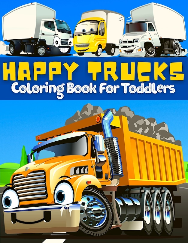 Front cover_Trucks Coloring Book For Toddlers