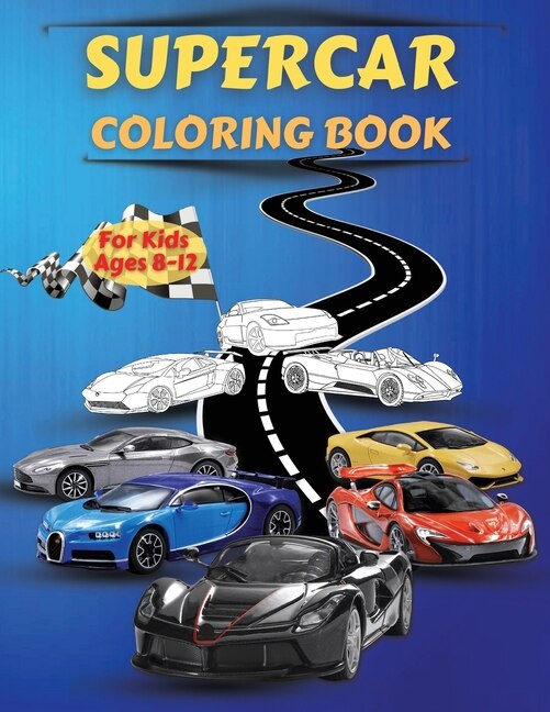 Front cover_Supercar Coloring Book For Kids Ages 8-12