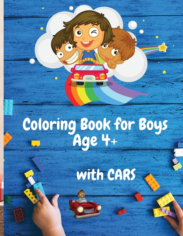 Front cover_Coloring Book for Boys with Cars Age 4+