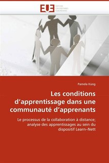 Front cover_Les conditions d''apprentissage dans une communaut&eacute; d''apprenants