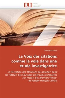 Front cover_La voix des citations comme la voie dans une étude investigatrice