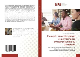 Couverture_El&eacute;ments caract&eacute;ristiques et performance entrepreneuriale au Cameroun