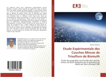Couverture_Etude Expérimentale des Couches Minces de Trisulfure de Bismuth