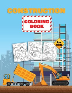 Front cover_Construction Vehicles Coloring Book For Kids