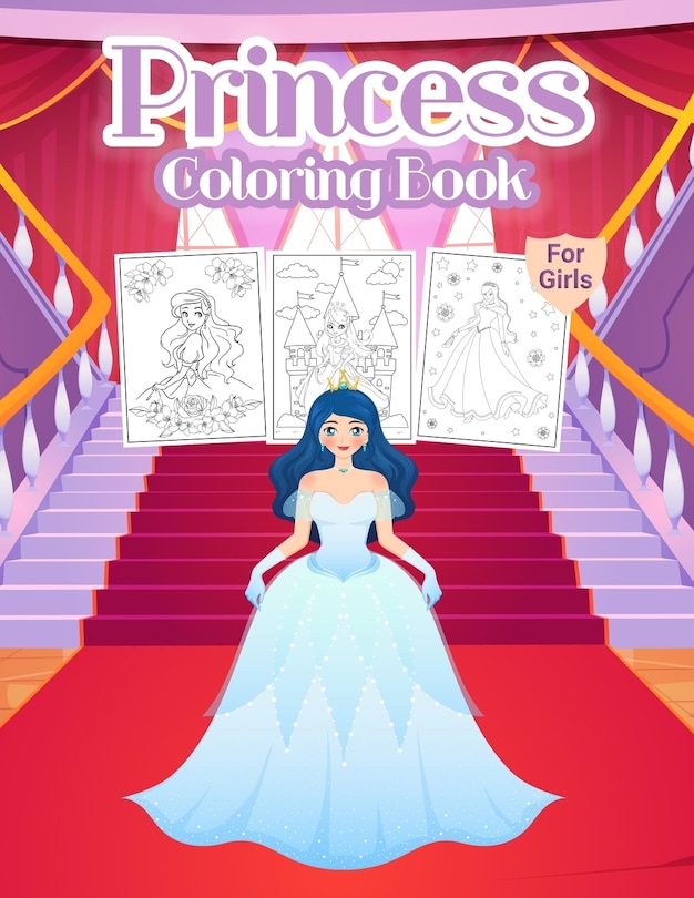 Front cover_Princess Coloring Book for Girls