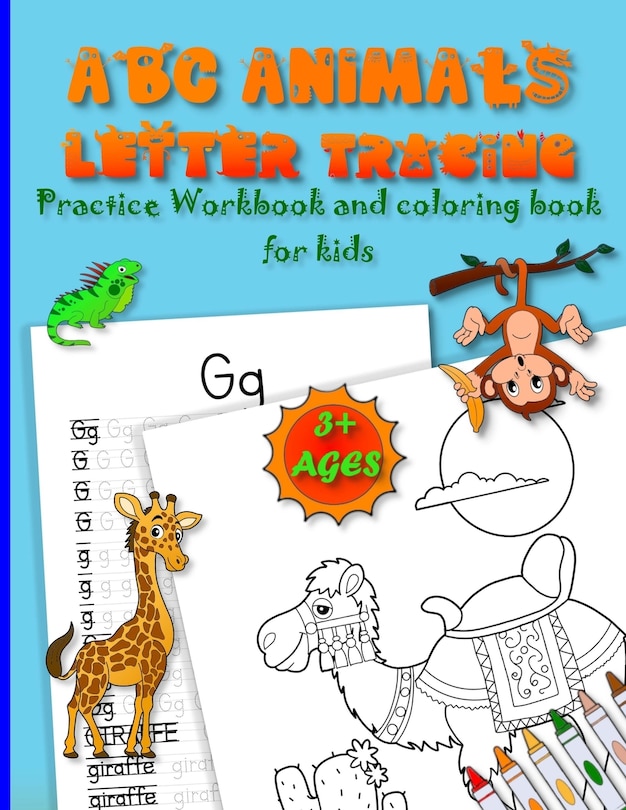 Couverture_ABC ANIMALS LETTER TRACING practice workbook and coloring book for kids ages 3+