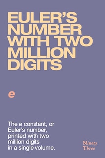 Front cover_Euler's number with two million digits