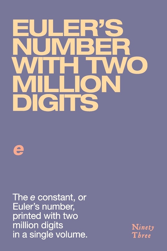 Front cover_Euler's number with two million digits