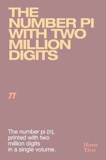 Front cover_The number pi with two million digits