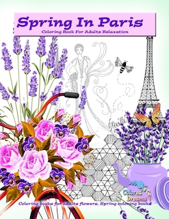 Front cover_Spring in Paris coloring book for adults relaxation