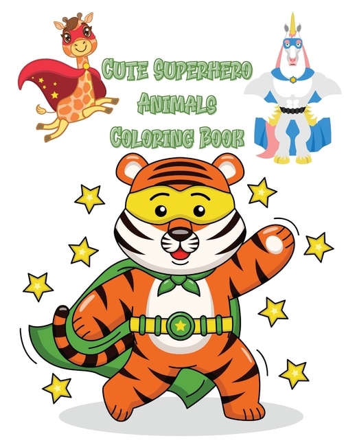 Front cover_Cute Superhero Animals Coloring Book