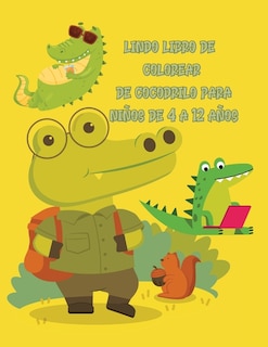 Couverture_lindo libro de colorear de cocodrilo para niños de 4 a 12 años