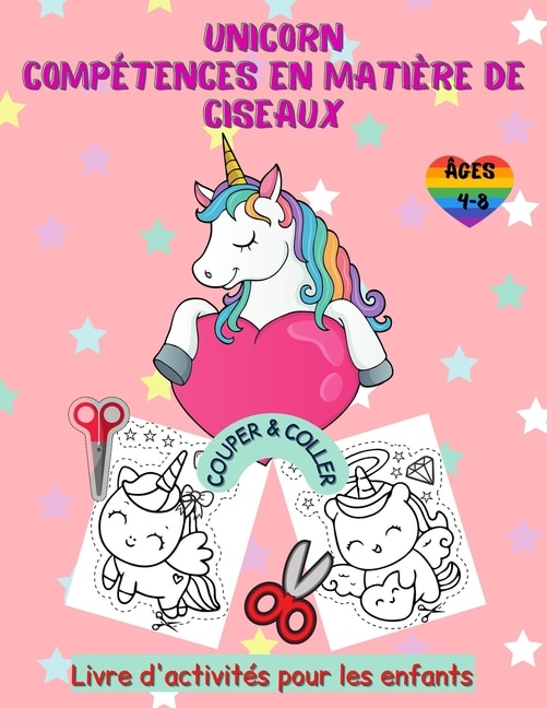 Couverture_Cahier D'activités Sur Les Ciseaux De La Licorne Pour Les Enfants De 4 À 8 Ans