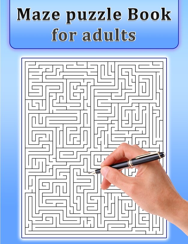 Front cover_Maze Puzzle Book for Adults