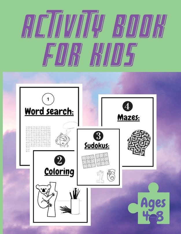 Front cover_Activity Book For Kids Ages 4-8