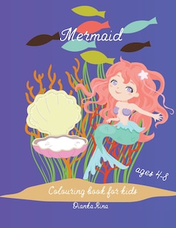 Front cover_Mermaid colouring book for kids age 4-8